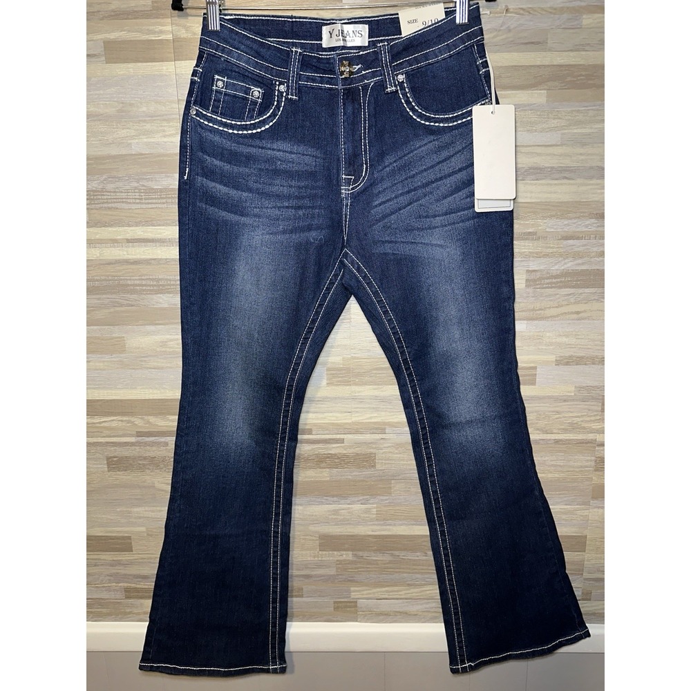 Y Jeans Los Angeles Women's Embellished Flared Leg Jeans Size 15/16 #M